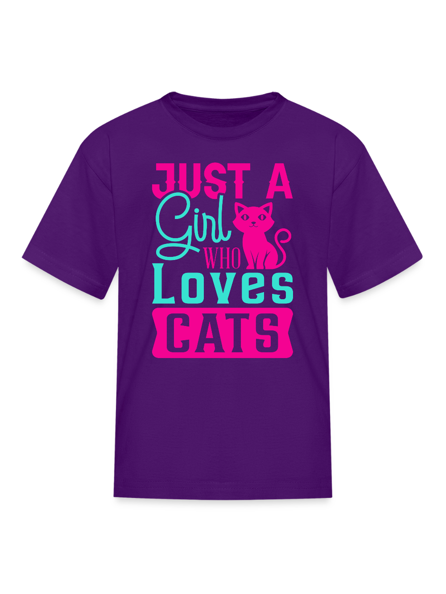 Girls Just A Girl Who Love Cats Short Sleeve Summer T-Shirt