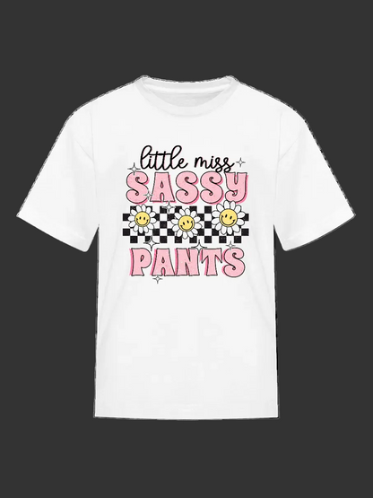 Girls Little Miss Sassy Pants Short Sleeve T-Shirt
