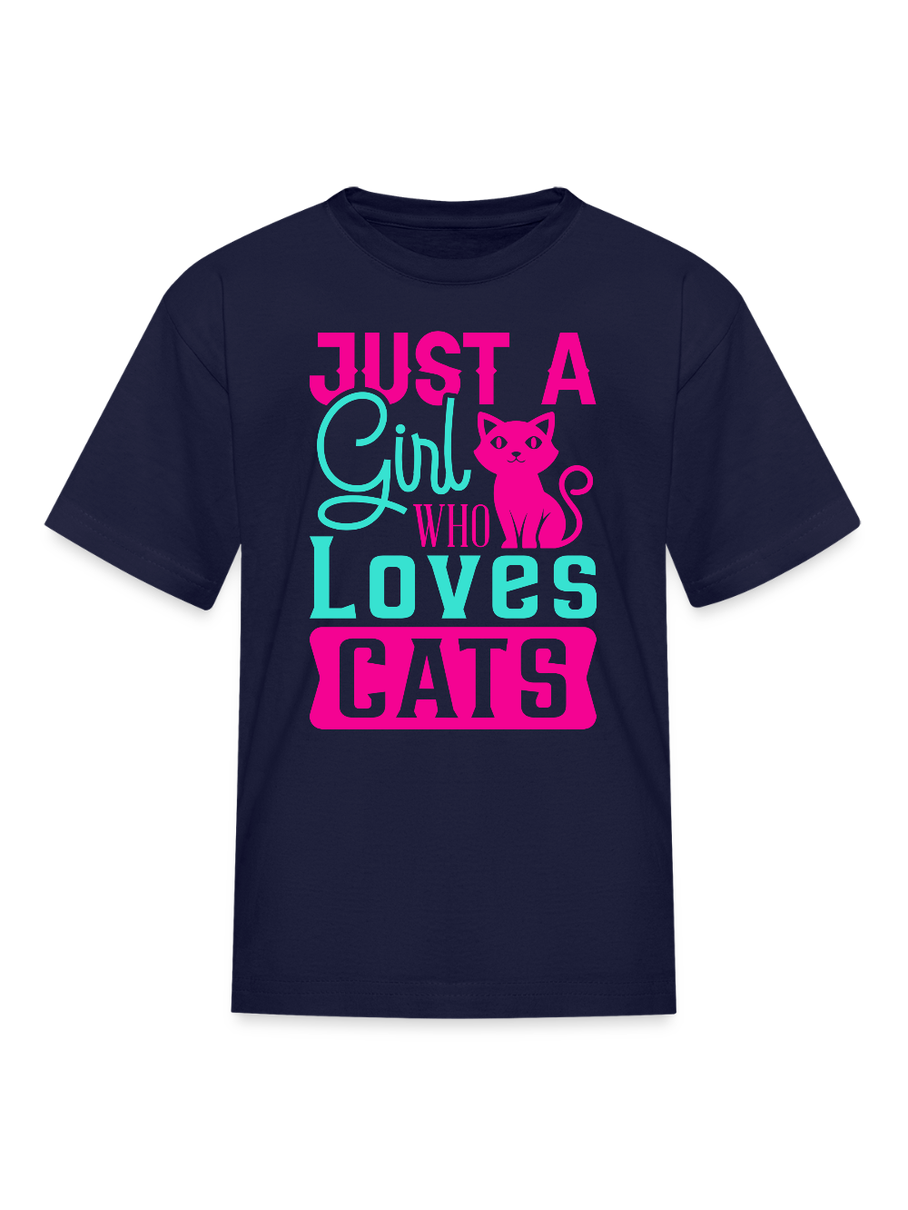 Girls Just A Girl Who Love Cats Short Sleeve Summer T-Shirt
