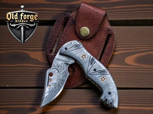 Premium Damascus Steel Pocket Knife – Liner Lock EDC Knife