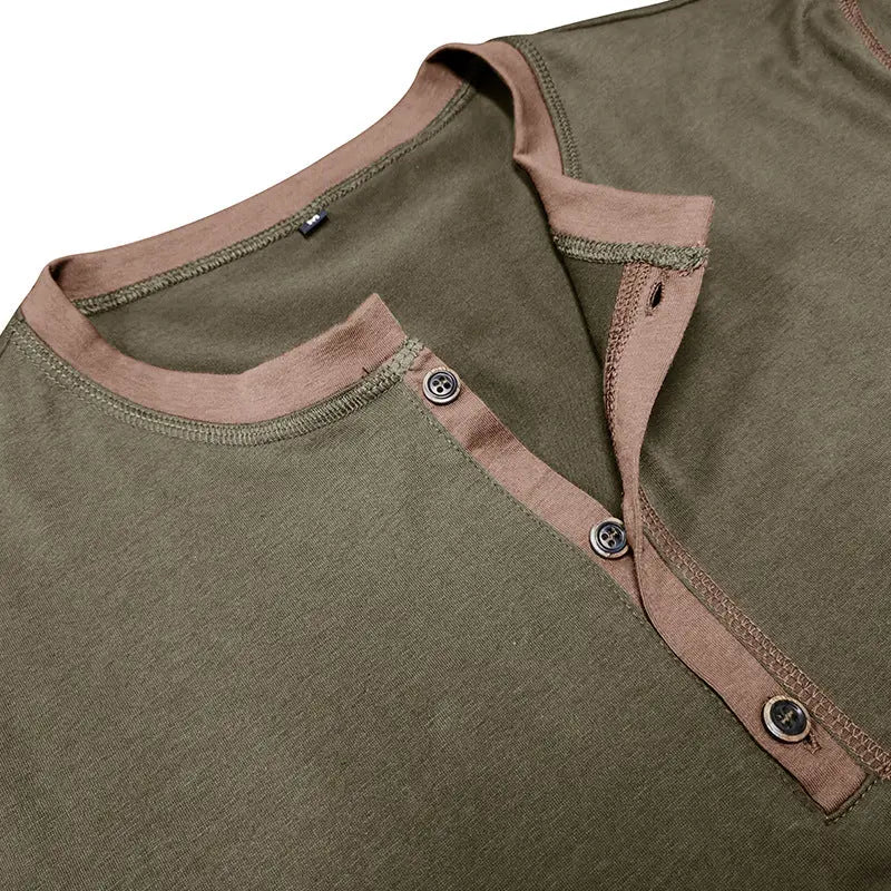 Men's Summer Polo Shirt with Button V-Neck, Short-sleeved
