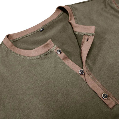 Men's Summer Polo Shirt with Button V-Neck, Short-sleeved