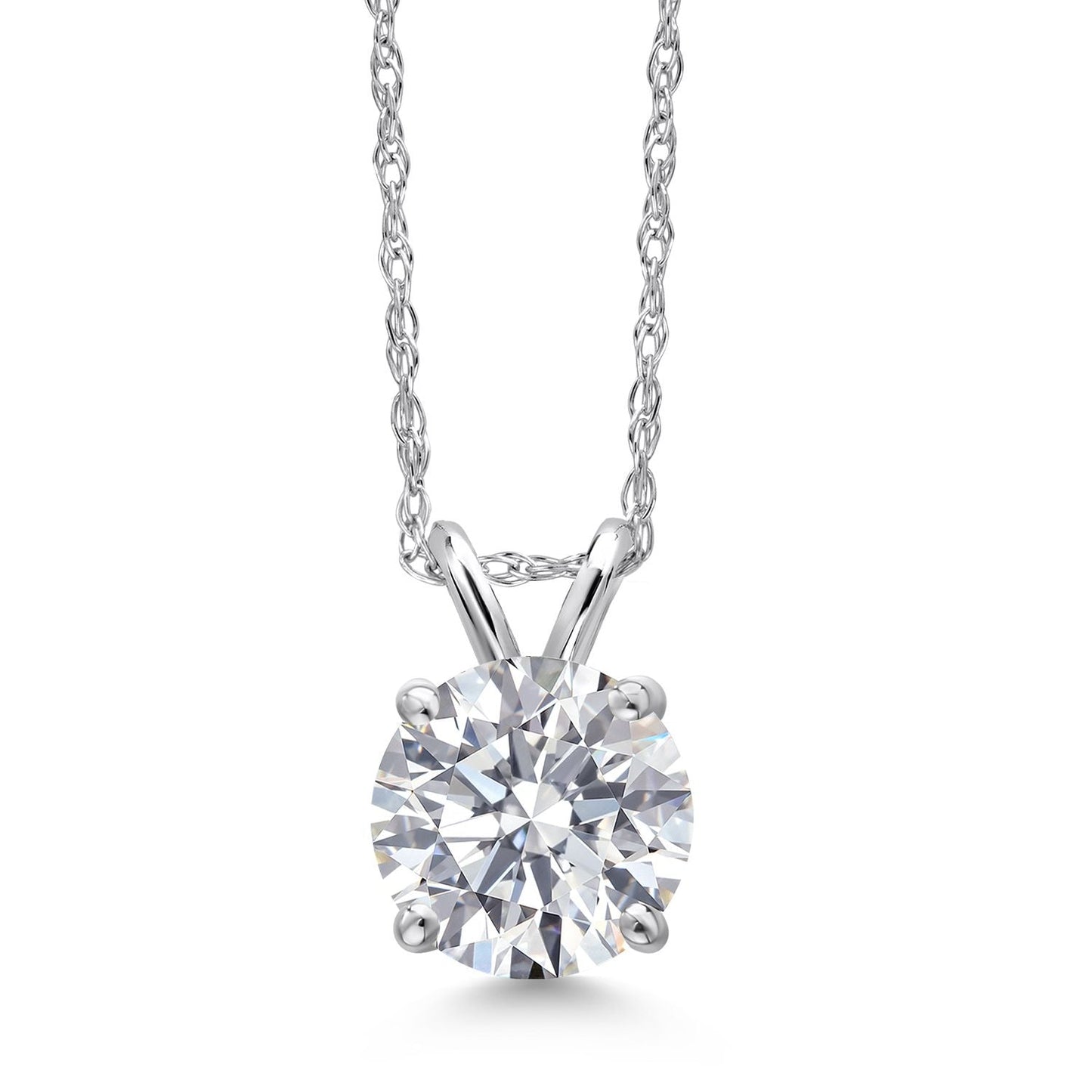 1.00 CTW Lab-Grown Round Diamond Solitaire Pendant in Solid 14K Gold – F Color, VS Clarity, AGI Certified