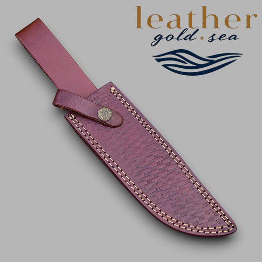 Kitchen Knife Knife Sheath | Premium Handmade in Dark Brown Leather