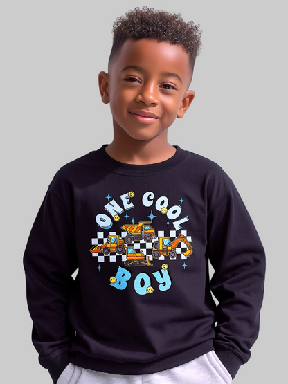 Boys One Cool Boy Long Sleeve Crewneck Sweatshirt