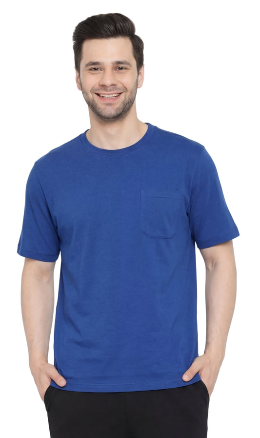 Men's Heavyweight Short Sleeve Crew Neck T-Shirt with Chest Pocket