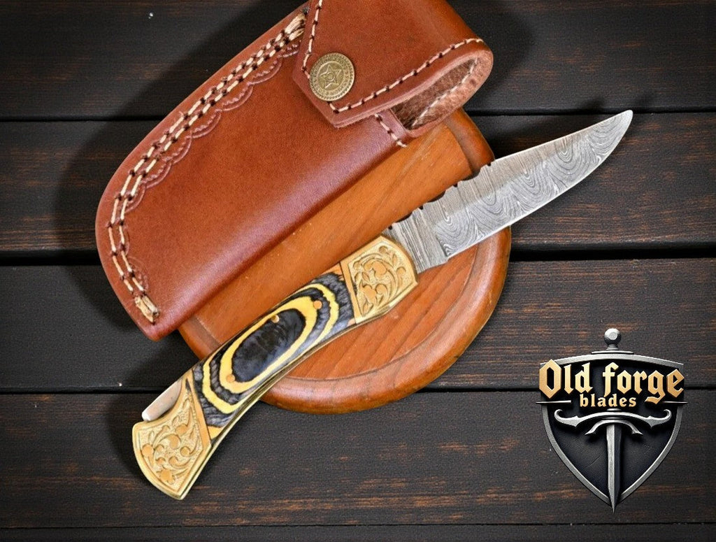 Premium Damascus Pocket Knife – Custom EDC Blade