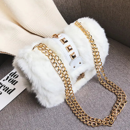 Fashionable Plush Crossbody Shoulder Bag