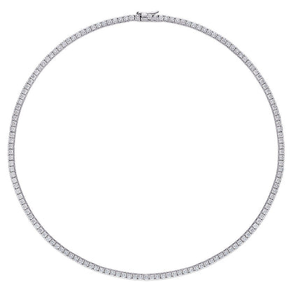 12.5 ct. DEW Created Brilliant Sapphire Tennis Necklace - 14K Gold Overlay