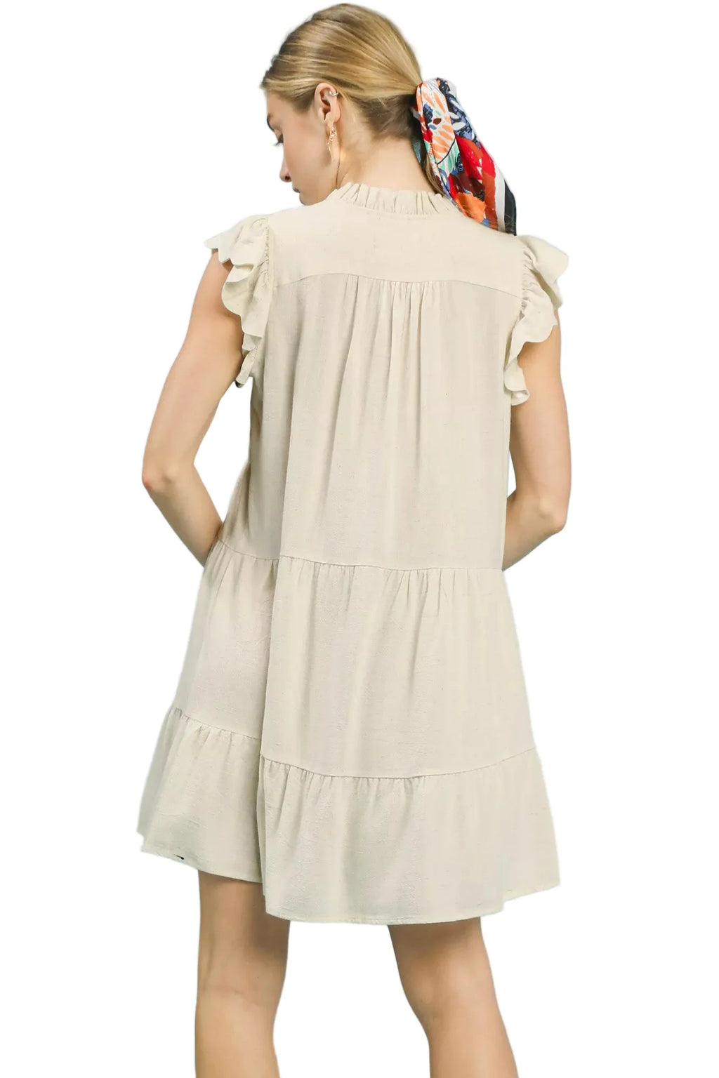 Umgee Linen Tiered Baby Doll Dress