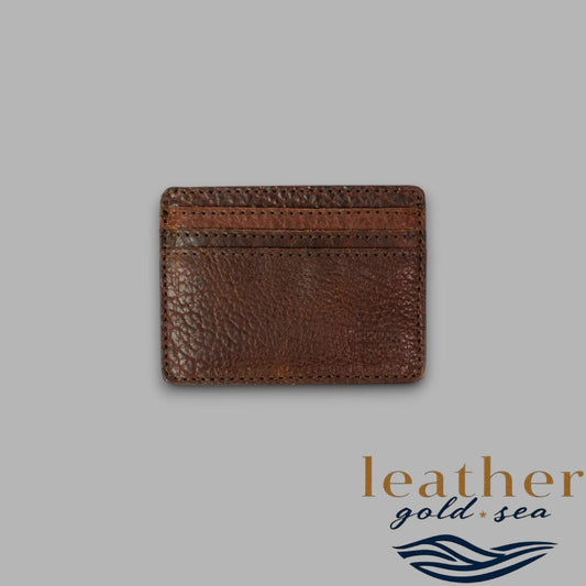Custom Card Wallet – Genuine Leather Handmade Brown