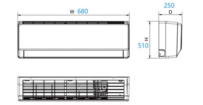 7000 BTU/h Compact Pure DC Mini Split Heat Pump w/ bracket