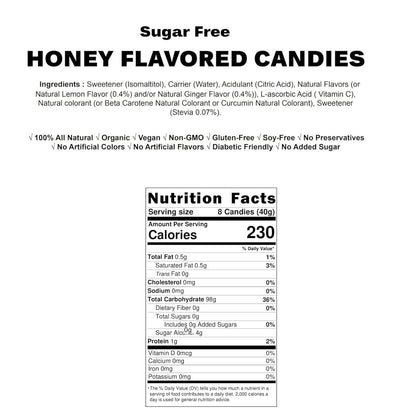 Andy Anand Sugar Free Honey Candies – Flavored Ginger, Stevia Sweetened, Keto & Gluten Free Candy, Dry Mouth Relief, 80 Pieces 7oz.
