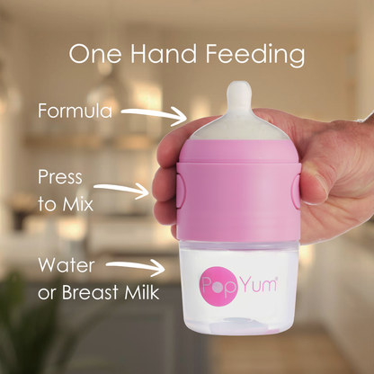 PopYum Pink 10 Piece Bundle: Bottle Set + 3 Nipple 2-Packs