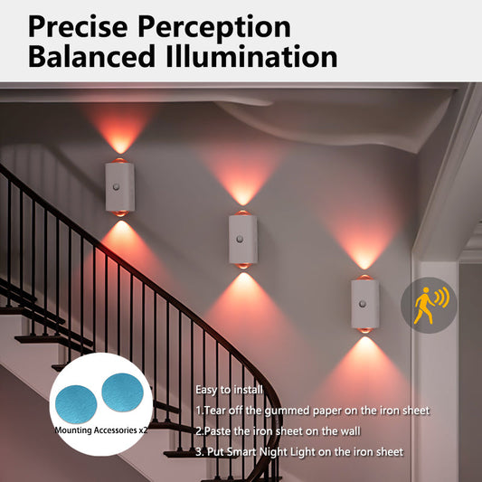 Motion Sensor Night Light,Motion Sensor Light Indoor,USB Type-C Charging,Magnetic Mount,Colorful neon Colors Change,Wall lamp,Battery Operated Wall Sconce for Bedroom,Bathroom
