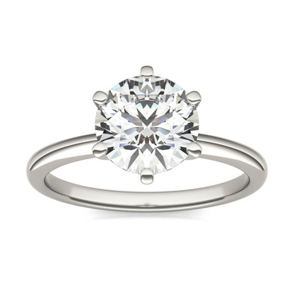 2.00 CTW AGI Certified Lab Grown Diamond Solitaire Engagement Ring – G-VS Clarity, 14K White Gold