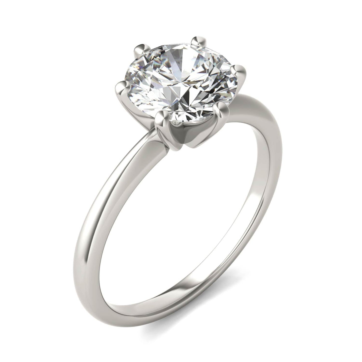 2.00 CTW AGI Certified Lab Grown Diamond Solitaire Engagement Ring – G-VS Clarity, 14K White Gold