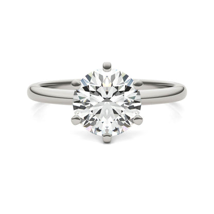 2.00 CTW AGI Certified Lab Grown Diamond Solitaire Engagement Ring – G-VS Clarity, 14K White Gold