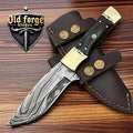 CUSTOM HAND FORGED DAMASCUS STEEL HUNTING FULL TANG EDC – BEST DAMASCUS STEEL HUNTING KNIVES