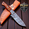 Handmade Damascus Knives Made in USA – Hunting Knife with Wood Handle, 10"