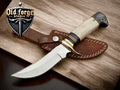 Handmade Damascus Sheath Knife – Camel Bone & Rosewood Handle