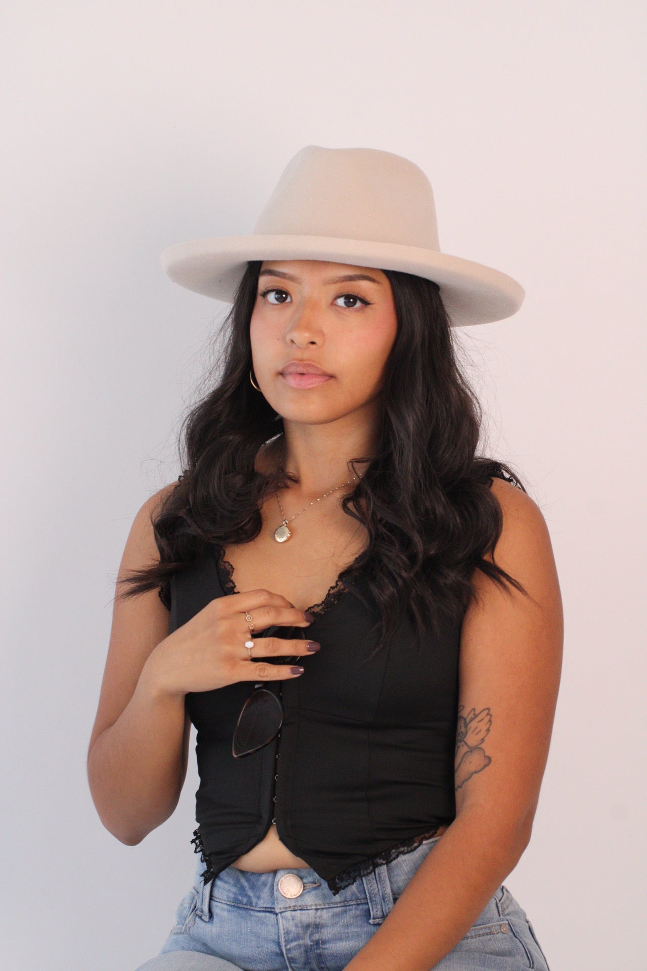 Harper Pencil Brim Hat - Ivory