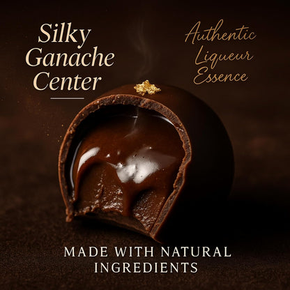Andy Anand Gluten Free Belgian Dark Chocolate Truffles – Champagne, Rum, Amaretto & Black Forest, 16 Pc Gift Box, 8 Oz