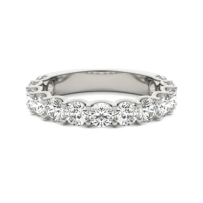 2 1/15 CTW Lab Grown Round Cut Diamond Half Eternity Ring in 14K White Gold - G-VS