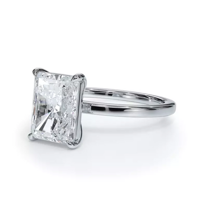 AGI Certified 3 CTW Lab Grown Diamond Solitaire Engagement Ring – G-VS Clarity, 14K White Gold