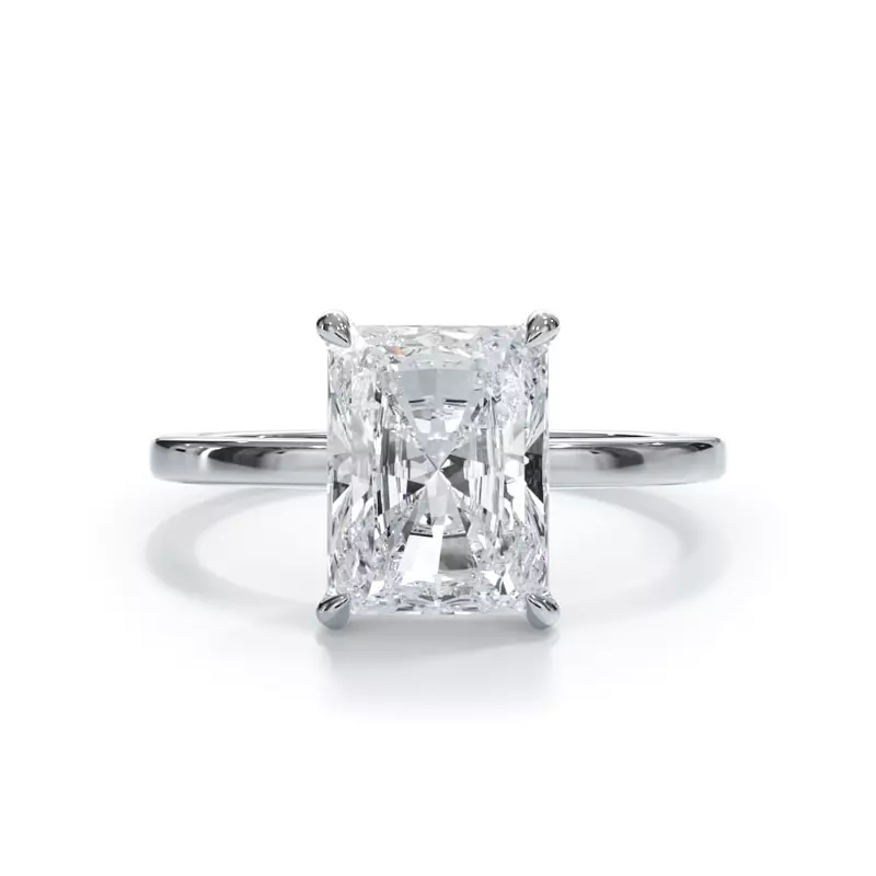 2.00 CTW AGI Certified Lab Grown Diamond Solitaire Engagement Ring – G-VS Clarity, 14K White Gold