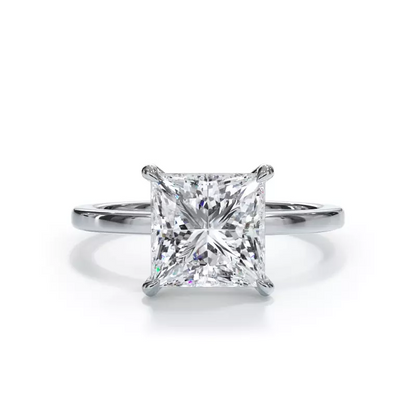 2.00 CTW AGI Certified Lab Grown Diamond Solitaire Engagement Ring – G-VS Clarity, 14K White Gold