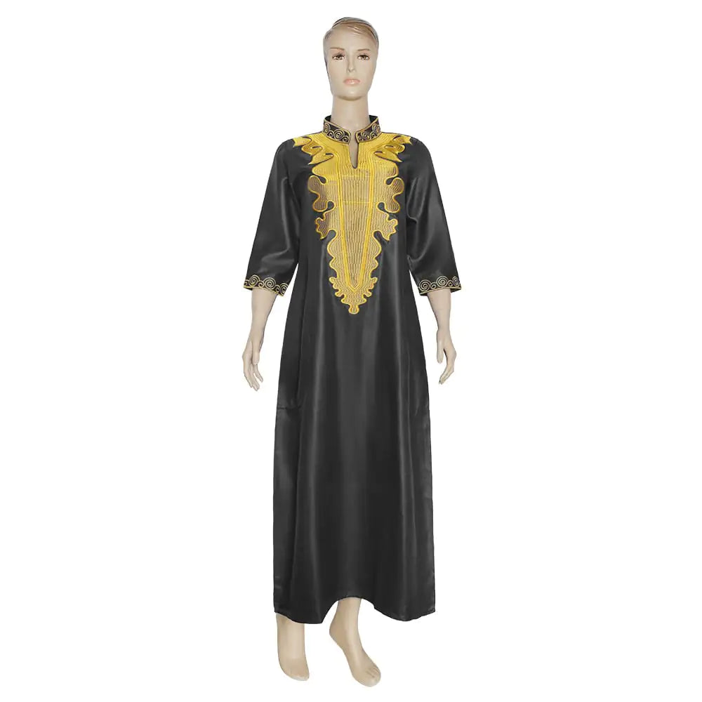 Plus Size Stand Collar Pocket Dress