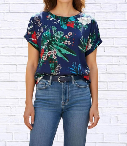 Tropical Floral Viscose Blouse