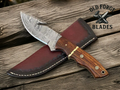 Custom Handmade Damascus Metal Knife – Gut Hook