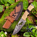 Custom Handmade Damascus Knives for Sale – Wolf Bone Handle
