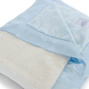 Luxury Duo Baby Blanket with Satin Trim – Luxe | Blue-Ivory