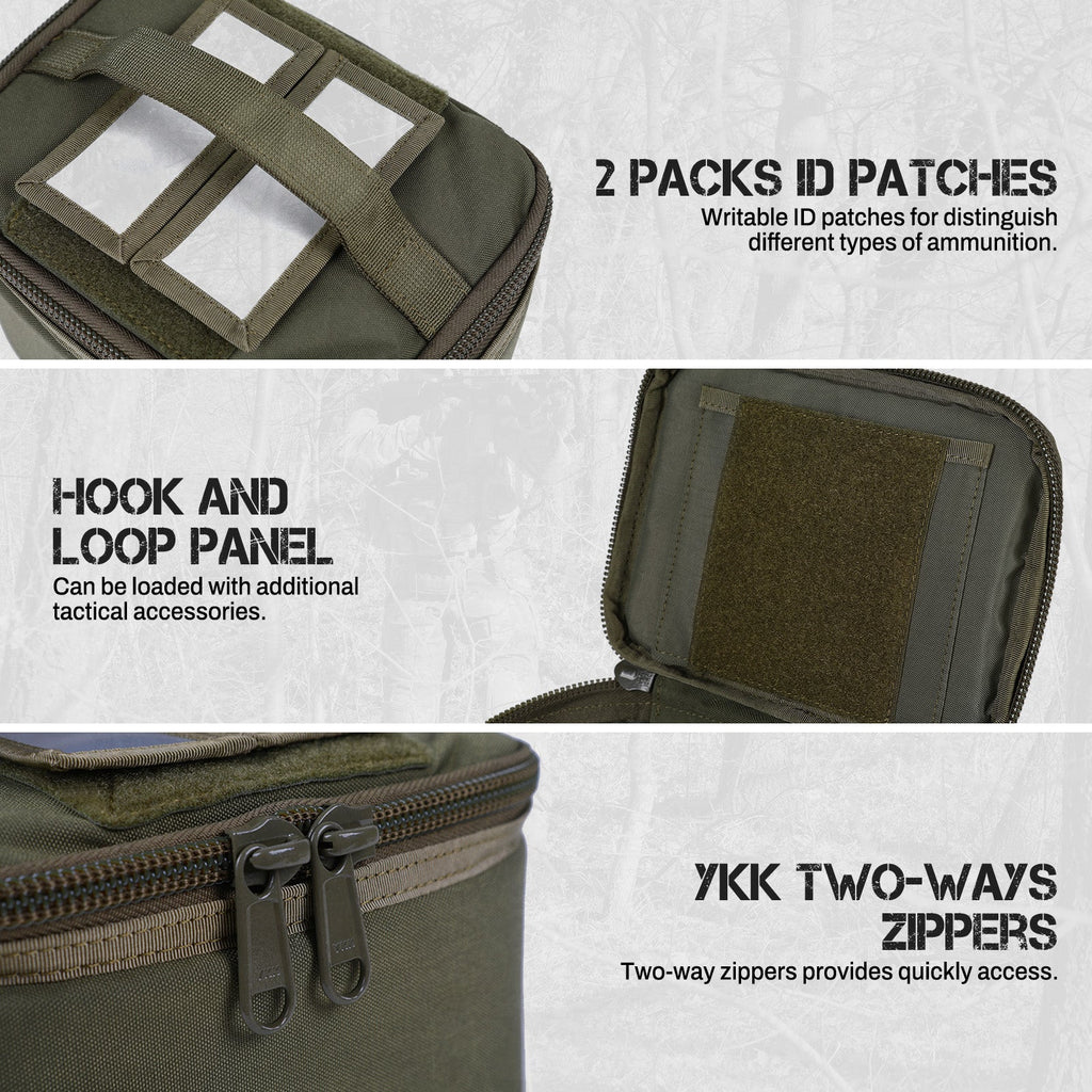 Tactical Ammo Bag, Ammos Transportation Bag for Pistol Rifle and Shotgun Range