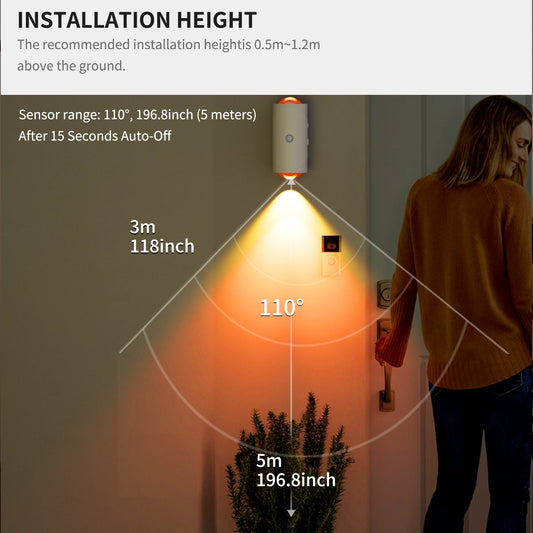 LED Wireless Wall Sconce with 7 Colors Changing, Motion Sensor Light Indoor,  Operated Wall Sconces for Bedroom Bedside Hallway Courtyard Doorway (White)