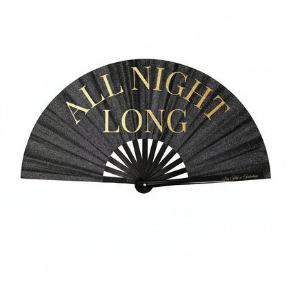 Black Sparkle All Night Long XL Hand Fan