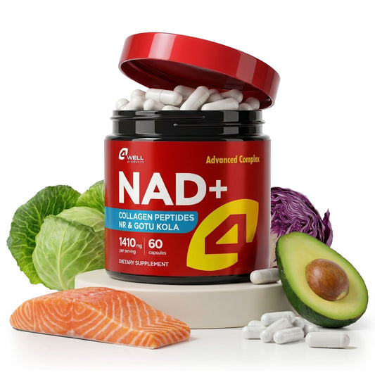 NAD Plus Supplement 1400mg with Nicotinamide Riboside, Collagen - 60 Capsules