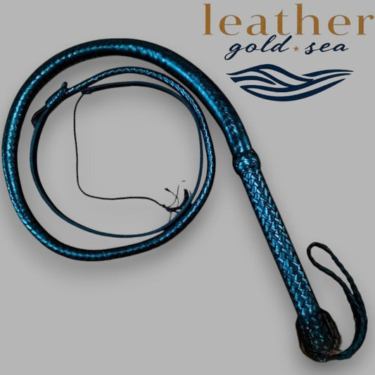 Handmade Black Leather Bullwhips for Sale – 16 Plait Design