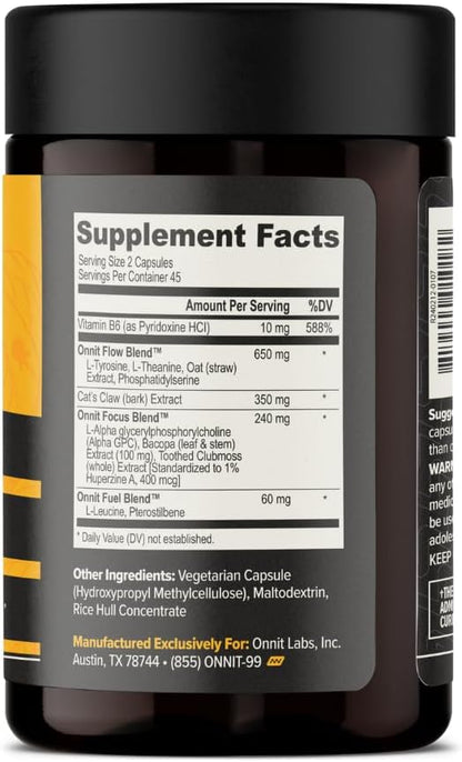 ONNIT Alpha Brain Nootropic Brain Supplement for Men & Women (90 Count)