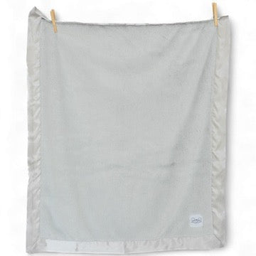 Luxury Baby Blanket with Satin Trim - Silver