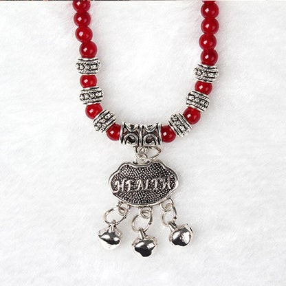 Red Agate Beaded Good Lock Bracelet
