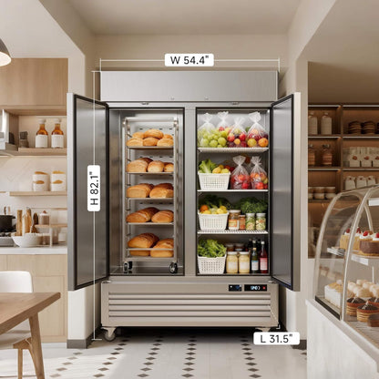 54-Inch Commercial 49 Cu.Ft 2-Door WiFi Refrigerator With Smart App Control (SAK10438)