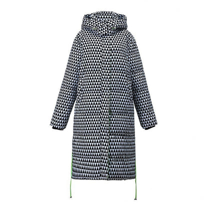 Plaid Down Cotton-padded Coat For Women Houndstooth