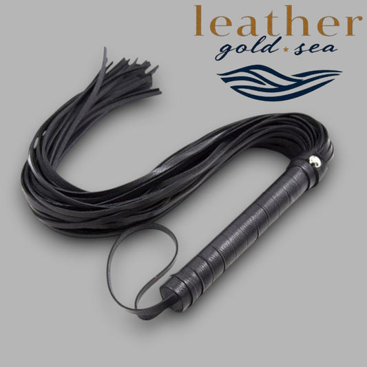 Black Leather Flogger – Handmade, Durable & Made in USA