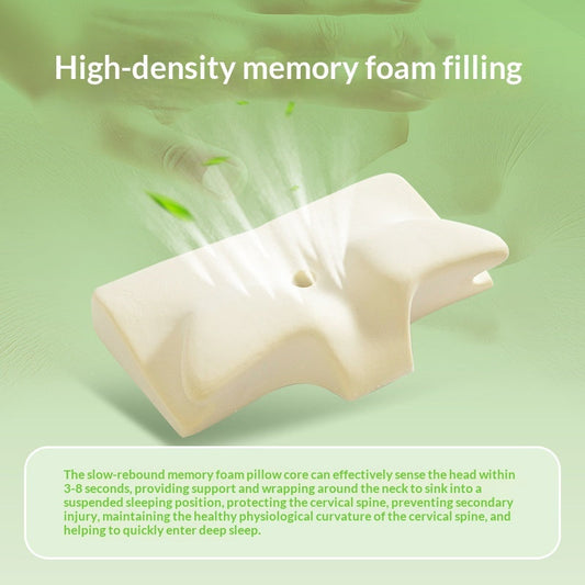 Butterfly Memory Foam Pillow – Slow-Rebound Neck Support in Ice Silk & Baby Velvet