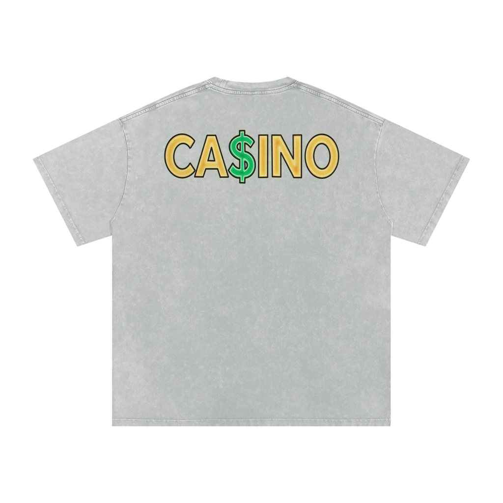 Casino - Snow Washed Oversized Cotton T-Shirt