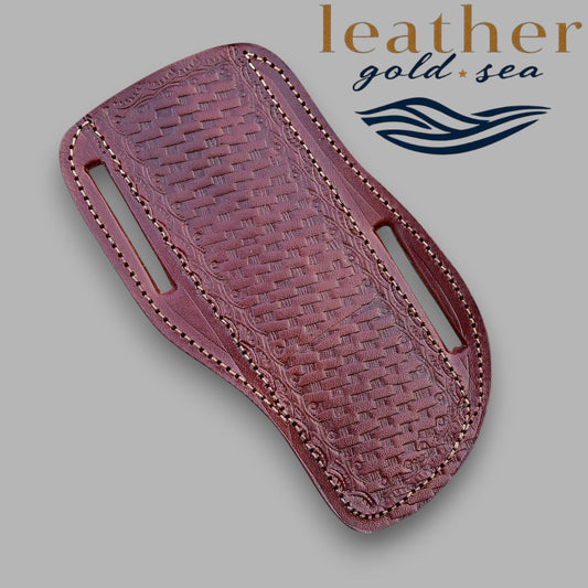 Cowboy Knife Sheath –  Handmade Brown Leather